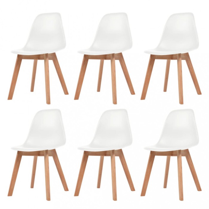 Gossi scaune de bucatarie, 6 buc., alb, plastic