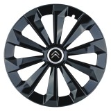Set 4 Capace Roti 15 inchi (R15) Fame Negru, Compatibile Cu Citroen, Autohelix MSA