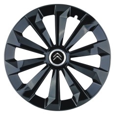Set 4 Capace Roti 15 inchi (R15) Fame Negru, Compatibile Cu Citroen