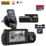 Camera Auto DVR V25 Versatyx&reg;, 4K Fata, 2K Interior, 2K Spate, Card 64GB inclus, Capacitate 256GB, GPS &amp; WiFi, G Senzor &amp; Inregistrare in Bucla, Modul