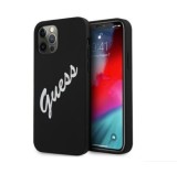 Husa Originala Guess iPhone 12 Pro Max - GUHCP12LLSVSBW, Negru, Silicon