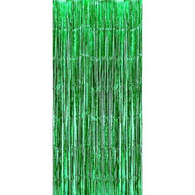 Perdea franjurata, flippy, model decor petrecere, pentru fundal de poze, amenajare colorata a petrecerii, dimensiune 100x200 cm, verde foto