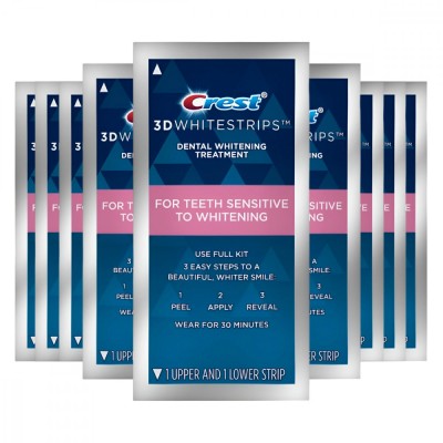 Benzi Crest 3D White Sensitive, 9 plicuri, 6% concentratie, tratament albire dinti foto