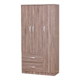Cumpara ieftin Dulap Zelia cu 2 usi si sertare culoare nuc 90x42x180 cm