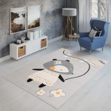Cumpara ieftin Covor Camera Copii Premium Belgian Model Cancun 18403-052, Marime 80 x 150 cm, Gri, Inaltime Fir 7 mm, Antialergic, Polipropilena, Gradinita, Cresa, L