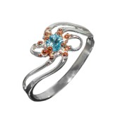Cumpara ieftin Inel bijuterie din argint 925 floral cu topaz