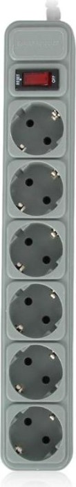 PRELUNGITOR GEMBIRD, Schuko x 6, conectare prin Schuko (T), cablu 3 m, 16 A, protectie supratensiune, protectie copii, gri, &quot;SPG6-B-10C&quot; (timbru verde