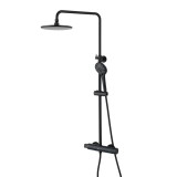 Sistem de Dus Termostatic cu Para Dus de Mana in 3 Pozitii Inaltime Reglabila Lemark Bronx LM3770BL Negru