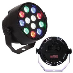 Proiector compact, 12 LED-uri RGB 3 W, 7 canale DMX, amestec de culori foto