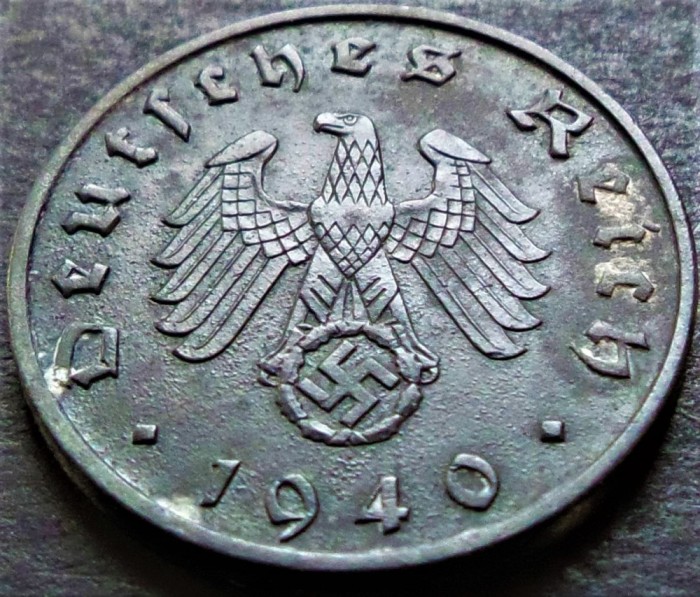 Moneda istorica 10 REICHSPFENNIG - GERMANIA NAZISTA, anul 1940 B * cod 3803