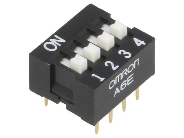 Comutator DIP-SWITCH 4 secțiuni ON-OFF