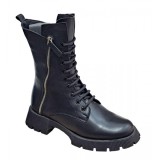 Ghete dama negre, casual, din piele naturala, SCV968N