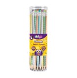 Cumpara ieftin Set creioane HB Strigo, cu guma de sters multicolora si corp pastel metalic, 36 buc