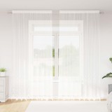 vidaXL Cortină din Dantelă cu perdele Floral Alb 260x200cm Poliester 4107771