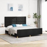 vidaXL Cadru de pat, negru, 180x200 cm, textil