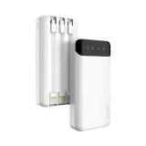 Powerbank cu 3 cabluri 20000mAh 20000mAh USB-C + micro USB + Lightning alb K6Pro+ Dudao