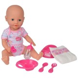 Papusa New Born Baby 38 cm Bebe cu olita si accesorii, Simba Toys