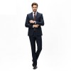 Costum barbati casual bleumarin in caro CT002, 46