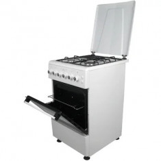 Aragaz Nuova Cucina, FE 50/60 cm, Cuptor gaz, 3 arzatoare gaz+1 electric, Grill electric, Timer, Alb