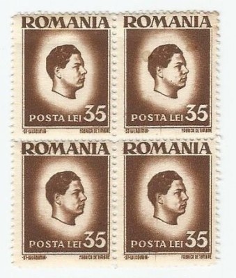 Rom&amp;acirc;nia, LP 187/1945, Uzuale - Mahai I, H. albă, depl. dant., eroare MNH foto