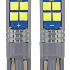 Set 2 Buc Led T10 Amio 10 SMD 3030 W5W Alb 12V/24V 02447