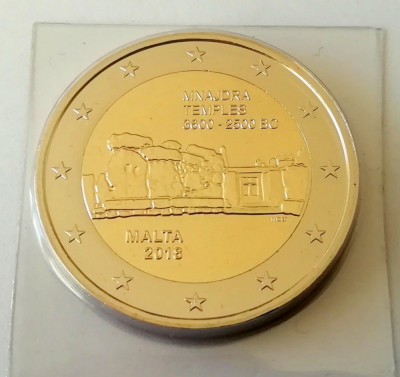 MALTA - 2 Euro 2018 litera F (Monnaie de Paris) - UNC - Templul Mnajdra RARA!! foto