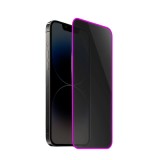 Folie de sticla securizata pentru apple iphone 15 pro max, flippy, luminous, margine fosforescenta neon din silicon, mat, anti-amprenta, protectie com