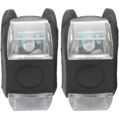 Set lumini LED pentru bicicleta din silicon, 2 bucati , lumina alba si rosie, 3 moduri de iluminare, impermeabile, prindere rapida, negru