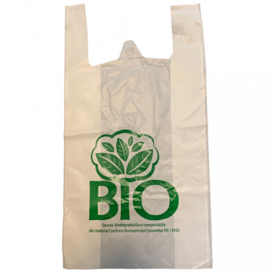 Pungi Biodegradabile Bio Tree, 27x8x50 cm, 500 Buc/Bax, Grosime 23 Microni, Culoare Alba, Pungi Compostabile, Sacose Bio, Pungi Biodegradabile, Pungi foto