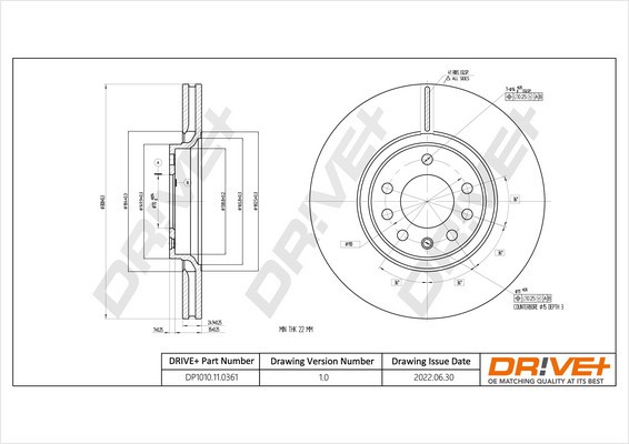 Dr!ve+ DP1010.11.0361 Disc frana
