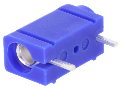 Soclu Banană 4mm Albastru PCB 10A 250VDC 23.3mm foto