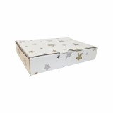 Cumpara ieftin SET 20 cutii cu autoformare 20x14x4 cm tiparite cu stelute aurii-argintii-negre si plastifiate lucios