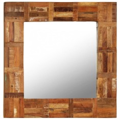vidaXL Oglindă de perete, 60 x 60 cm, lemn masiv reciclat