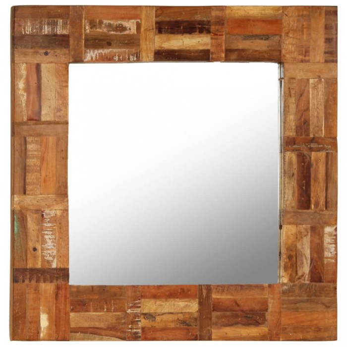 vidaXL Oglindă de perete, 60 x 60 cm, lemn masiv reciclat 246417