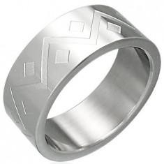 Inel din oțel inoxidabil - model geometric - Marime inel: 67