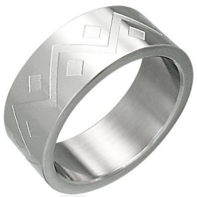 Inel din oțel inoxidabil - model geometric - Marime inel: 67 foto