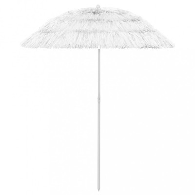 vidaXL Umbrelă de plajă Hawaii, alb, 180 cm foto