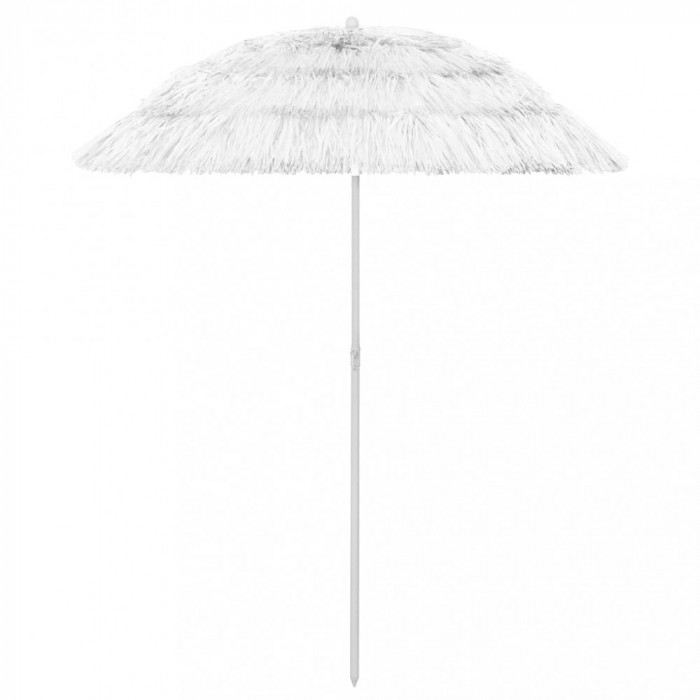 vidaXL Umbrelă de plajă Hawaii, alb, 180 cm