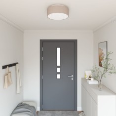 Lampi de tavan vidaXL Incastrate Taupe ? 38 cm din ?esatura E27 foto
