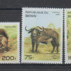 144-BENIN-1995=ANIMALE-Serie completa de 5 timbre nestampilate MNH