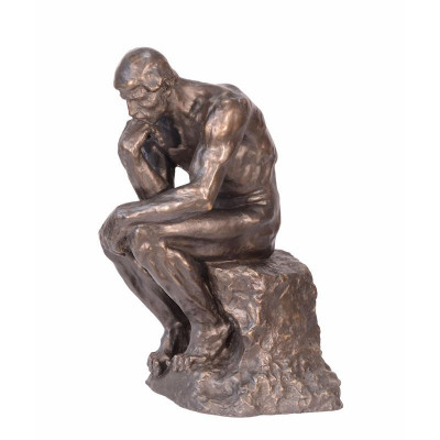 Ganditorul-statueta din bronz pe un soclu din marmura YY-49 foto