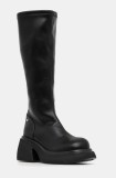 GOE cizme femei, culoarea negru, cu toc drept, izolare usoara, OO2N4404 BLACK