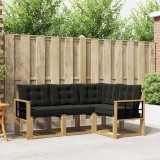 vidaXL Set de canapele de exterior cu pernă 4 pcs Alb și negru 3389434