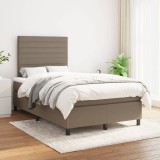 VidaXL Pat box spring cu saltea, gri taupe, 120x200 cm, textil