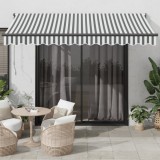 vidaXL Copertină retractabilă antracit/alb, 3,5x2,5 m, textil/aluminiu 3216109