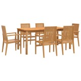 Set mobilier de gradina, 7 piese, lemn masiv de tec