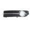 Grila bara Volvo S80 (As), 04.2006-05.2013, Fata, partea Stanga, cu gauri pentru Senzori de parcare (PDC); cu ornamente cromate; cu gaura pentru lamp
