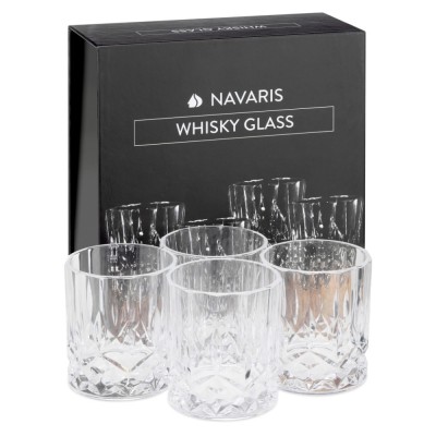 Set 4 Pahare de Whisky Navaris, 290 ml, rezistente la socuri, sticla, 60178.01.04 foto