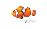 Jucarie pentru pisici tip peste miscator Nuxie, 30 cm, cablu USB, din plus, galben/rosu