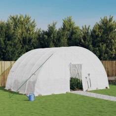 vidaXL Seră cu cadru din oțel, alb, 24 m&sup2;, 6x4x2,85 m